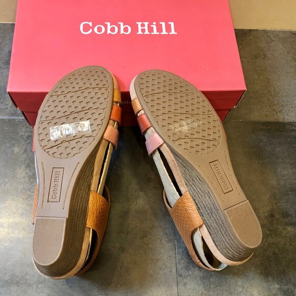 Rockport Cobb Hill Women’s Hollywood 4-strap Tan Wedge Sandals - Picture 7 of 8